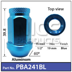 Race Open Nuts Blue PBA241BL - Nice Products | Universal Auto Spares