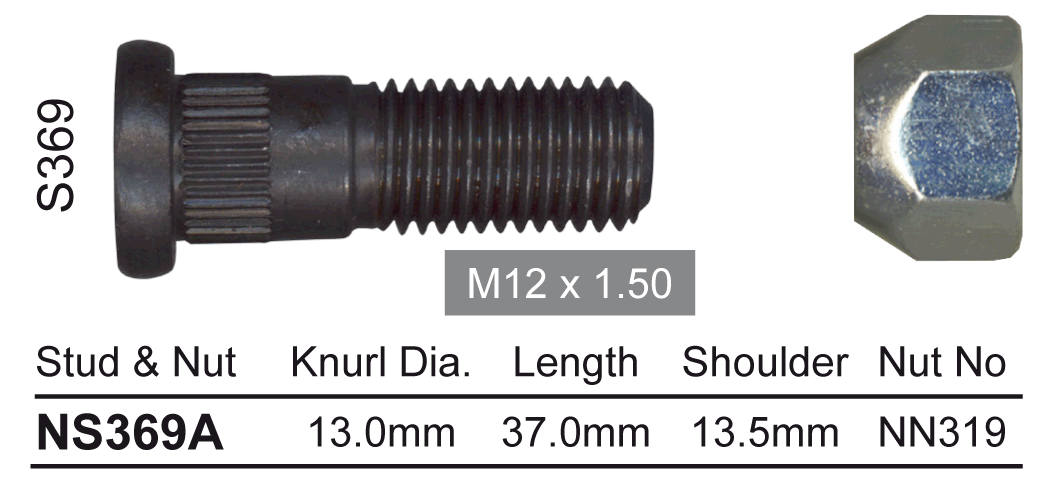 Stud & Nut NS369A - Nice Products | Universal Auto Spares