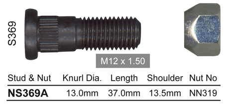 Stud & Nut NS369A - Nice Products | Universal Auto Spares