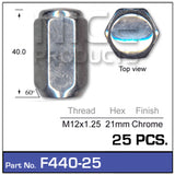 Chrome Nuts pk25 F440-25 - Nice Products | Universal Auto Spares