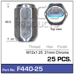 Chrome Nuts pk25 F440-25 - Nice Products | Universal Auto Spares