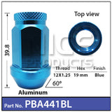 RAce Open Nuts Blue PBA441BL - Nice Products | Universal Auto Spares