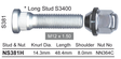 Stud & Nut NS381H - Nice Products | Universal Auto Spares