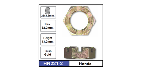 Hub Nuts Pair HN221-2 - Nice Products | Universal Auto Spares