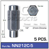 Chrome Nuts pk5 NN212C-5 - Nice Products | Universal Auto Spares