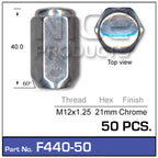Chrome Nuts pk50 F440-50 - Nice Products | Universal Auto Spares