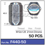 Chrome Nuts pk50 F440-50 - Nice Products | Universal Auto Spares