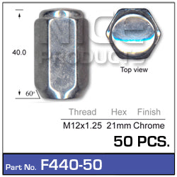 Chrome Nuts pk50 F440-50 - Nice Products | Universal Auto Spares