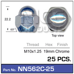 Wheel Nuts Pk 25 NN562C-25 - Nice Products | Universal Auto Spares