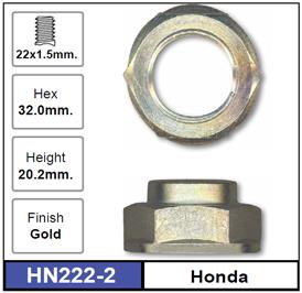 Hub Nuts Pair HN222-2 - Nice Products | Universal Auto Spares