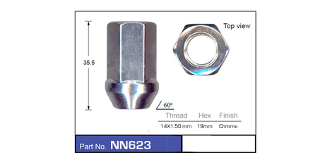 Chrome Nut NN623 - Nice Products | Universal Auto Spares