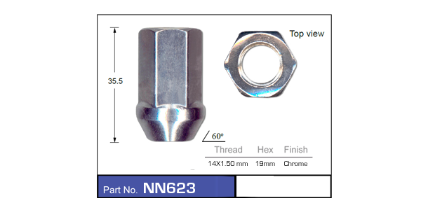 Chrome Nut NN623 - Nice Products | Universal Auto Spares
