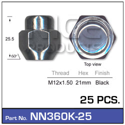 Wheel Nuts pk 25 NN360K-25 - Nice Products | Universal Auto Spares