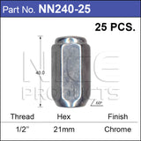 Wheel Nut pk 25 NN240-25 - Nice Products | Universal Auto Spares