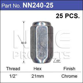 Wheel Nut pk 25 NN240-25 - Nice Products | Universal Auto Spares