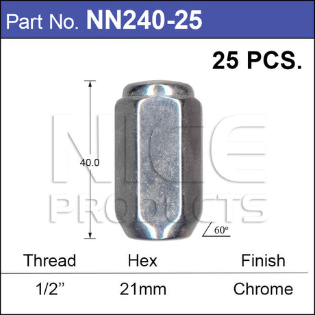 Wheel Nut pk 25 NN240-25 - Nice Products | Universal Auto Spares