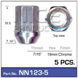 Wheel Nut Pkt 5 NN123-5 - Nice Products | Universal Auto Spares
