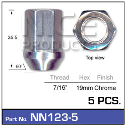 Wheel Nut Pkt 5 NN123-5 - Nice Products | Universal Auto Spares