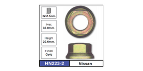 Hub Nuts Pair HN223-2 - Nice Products | Universal Auto Spares