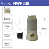 Washer Pump NWP339 - Nice Products | Universal Auto Spares