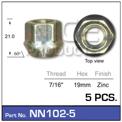 Wheel Nuts pk5 NN102-5 - Nice Products | Universal Auto Spares