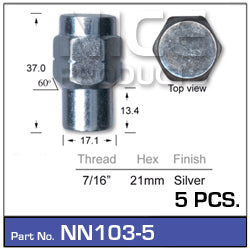 Wheel Nut Pk 5 NN103-5 - Nice Products | Universal Auto Spares