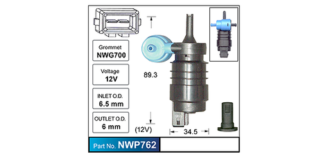 Washer Pump NWP762 - Nice Products | Universal Auto Spares