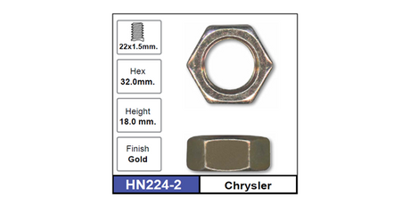 Hub Nuts Pair HN224-2 - Nice Products | Universal Auto Spares