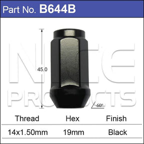 Black Nut pk25 B644B-25 - Nice Products | Universal Auto Spares