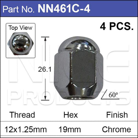 Chrome Nuts NN461C-4 - Nice Products | Universal Auto Spares
