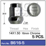 Chrome Nuts Pkt 5 B616-5 - Nice Products | Universal Auto Spares