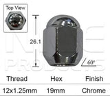 Wheel Nuts pk4 NN463C-4 - Nice Products | Universal Auto Spares