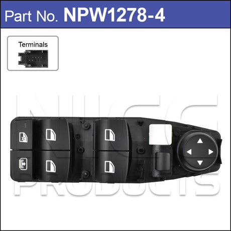 Power Window Switch MAIN NPW1278-4 - Nice Products | Universal Auto Spares