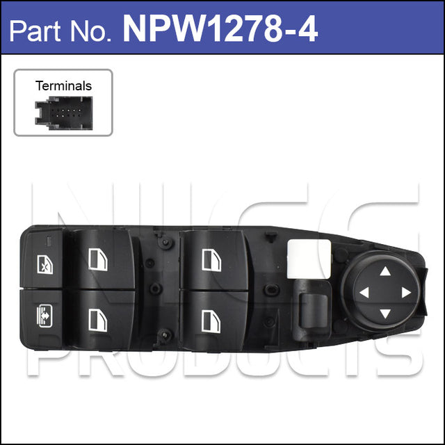 Power Window Switch MAIN NPW1278-4 - Nice Products | Universal Auto Spares