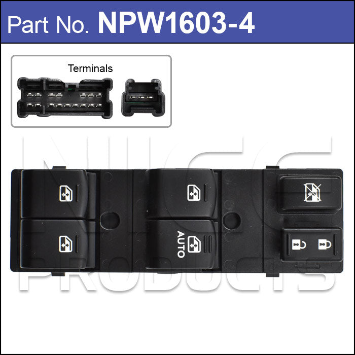 Power Window Switch NPW1603-4 - Nice Products | Universal Auto Spares