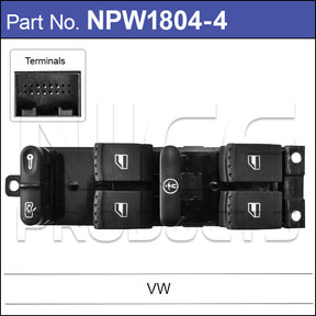 Power Window Switch NPW1804-4 - Nice Products | Universal Auto Spares