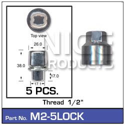 Lock Nuts (set of 5) M2-5LOCK - Nice Products | Universal Auto Spares