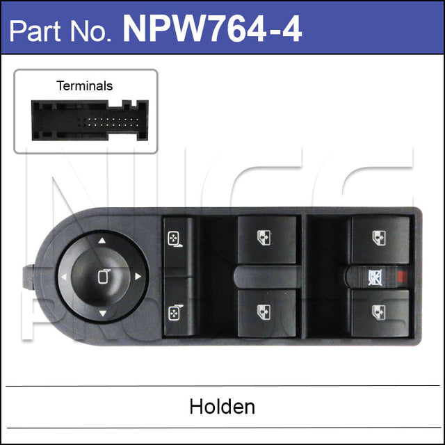 Power Window Switch NPW764-4 - Nice Products | Universal Auto Spares
