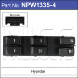 Power Window Switch 4 Button NPW1335-4 - Nice Products | Universal Auto Spares