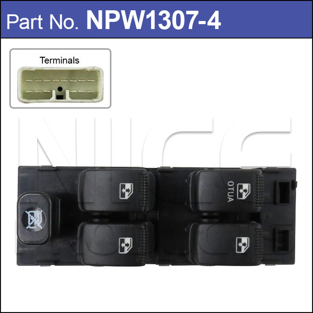 Power Window Switch NPW1307-4 - Nice Products | Universal Auto Spares