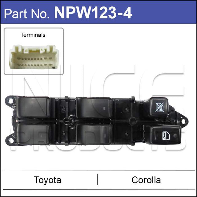 Power Window Switch NPW123-4 - Nice Products | Universal Auto Spares
