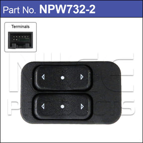 Power Window Switch NPW732-2 - Nice Products | Universal Auto Spares