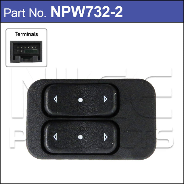Power Window Switch NPW732-2 - Nice Products | Universal Auto Spares