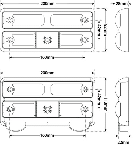 Boat Trailer Lamps 112 Volt LHS & RHS Twin Blister 207BARLP2 - LED AutoLamps