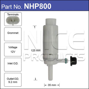 HeadLight Washer Pump NHP800 - Nice Products | Universal Auto Spares