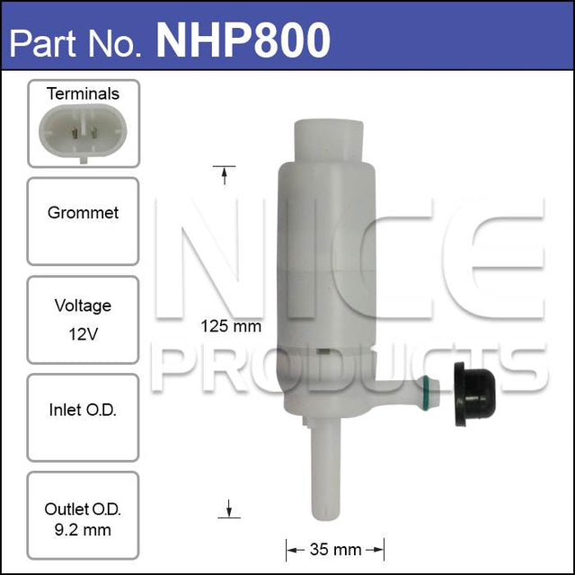 HeadLight Washer Pump NHP800 - Nice Products | Universal Auto Spares