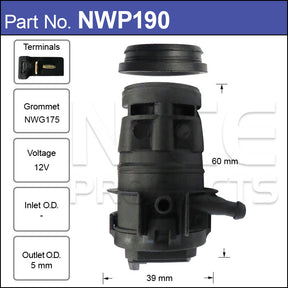 Washer pump NWP190 - Nice Products | Universal Auto Spares