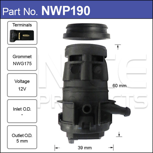 Washer pump NWP190 - Nice Products | Universal Auto Spares