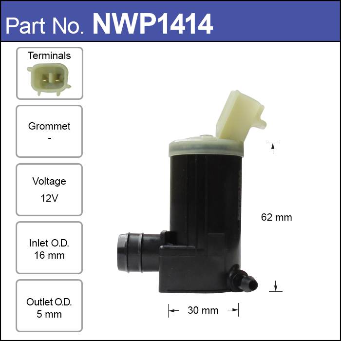 Washer Pump NWP1414 - Nice Products | Universal Auto Spares