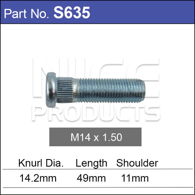 Wheel Stud S635 - Nice Products | Universal Auto Spares